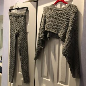 Fashion Nova Grey Cable Knit Co Ord